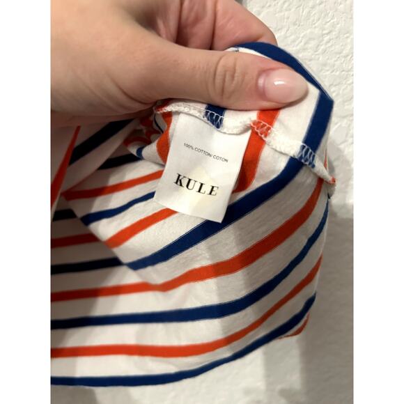 Kule The Modern White True Poppy Women's Striped T-Shirt - Picture 4 of 5